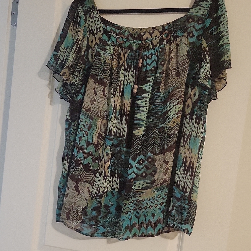 Zac & Rachel Multicolor Patterned Blouse - Picture 5 of 9
